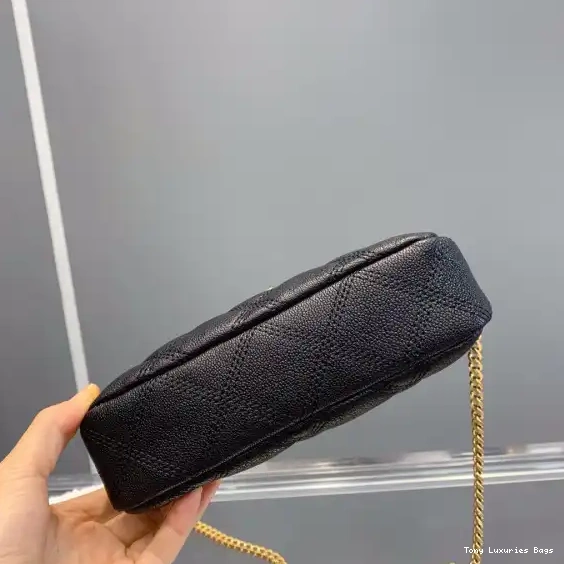 Tony Luxuries QUILTED LAMBSKIN POUCH IN DOUBLE-ZIP YSL BECKY 0524